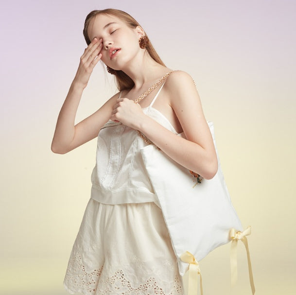 New bow rose large capacity shoulder bag casual handbag