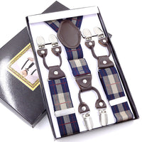 Men's Six Clip Suspenders Jacquard Suspenders