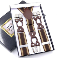 Men's Six Clip Suspenders Jacquard Suspenders