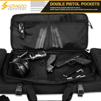 VOTAGOO Double Rifle Case Gun Bag, Safely Long-Barrel Firearm Transportation Cases Locks, All-Weather Soft Tactical Range Bag Ackpack For Shotgun Spacious Heavy Duty