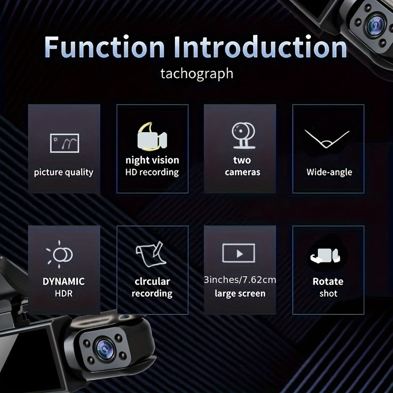 Dash Cam M8 With 32G Memory Card, Self-driving Commuting Full Scene Adaptation, Car Owners Must-have