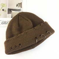 Men's And Women's Retro Ripped Knitted Landlord Hat