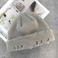 Men's And Women's Retro Ripped Knitted Landlord Hat