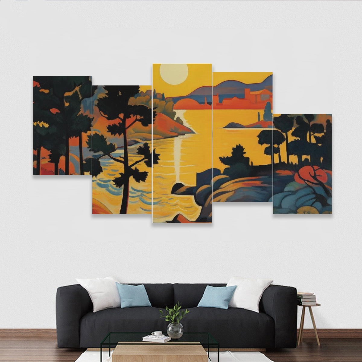 Five-piece Framed Murals
