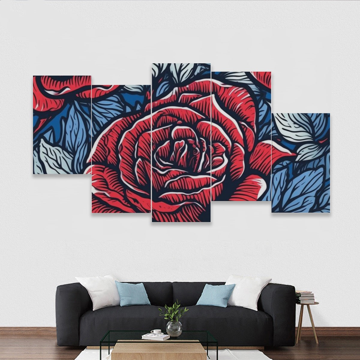Five-piece Framed Murals