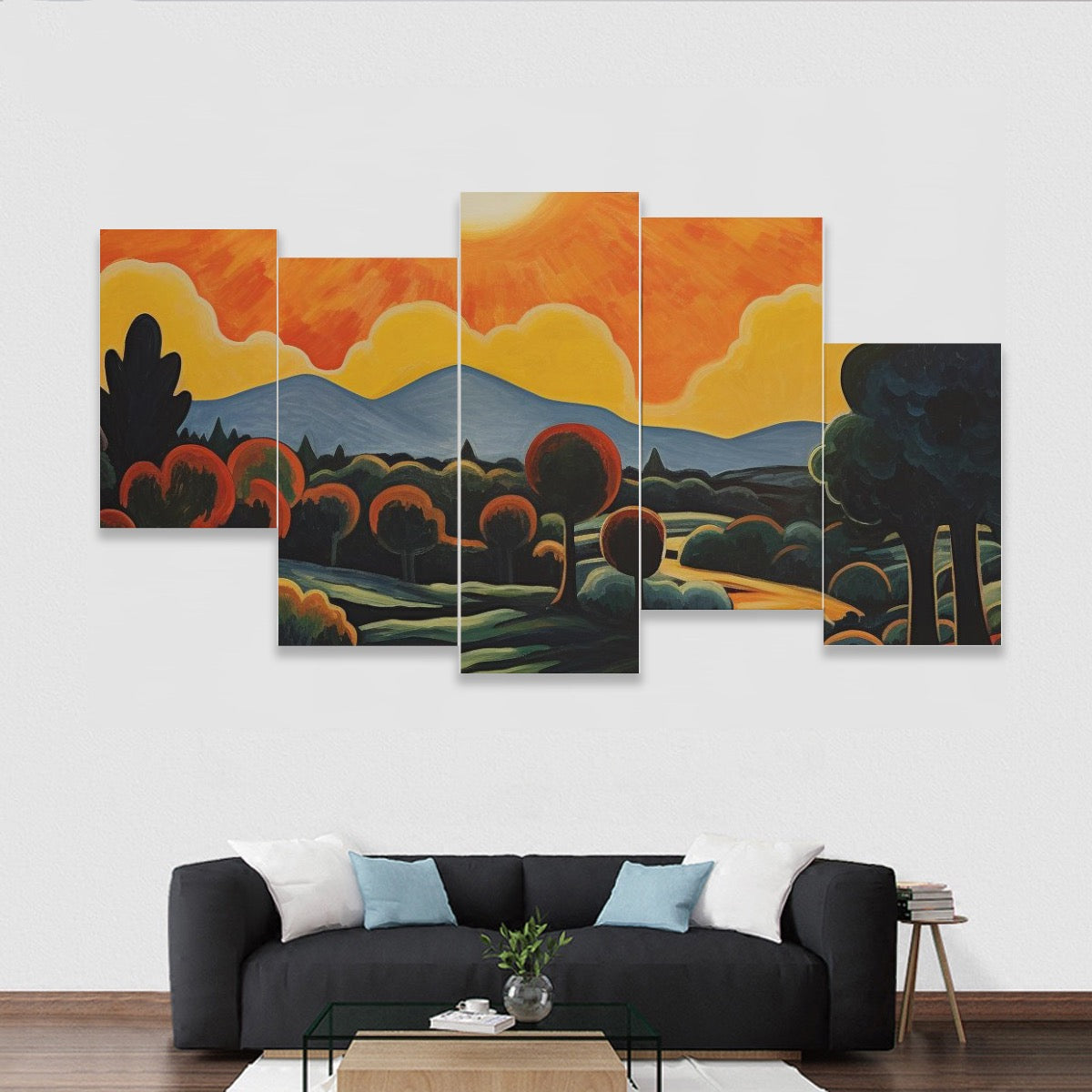 Five-piece Framed Murals