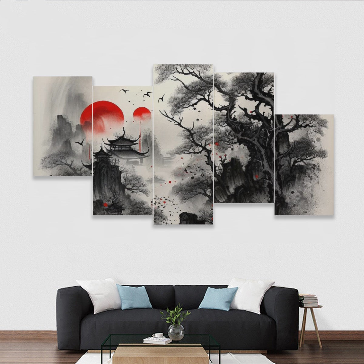 Five-piece Framed Murals