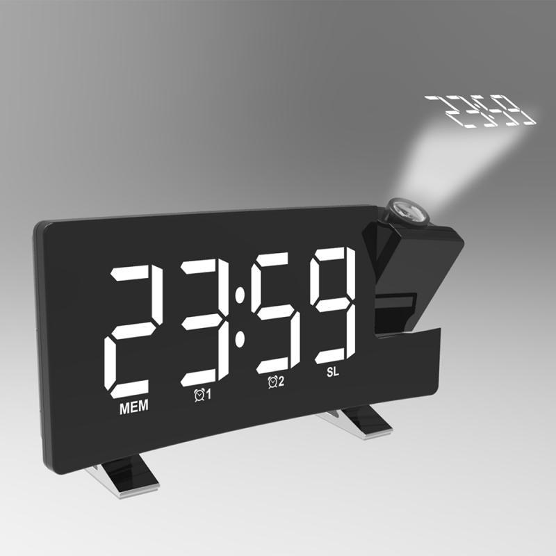 Radio projection alarm clock Large screen LED display electronic clock