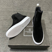 Common Boots Men's British Round Head Boot Men's Leather Short Boots Martin Boots Men's Plus Velvet