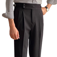 Waffle Straight Naples High Waist Suit Pants
