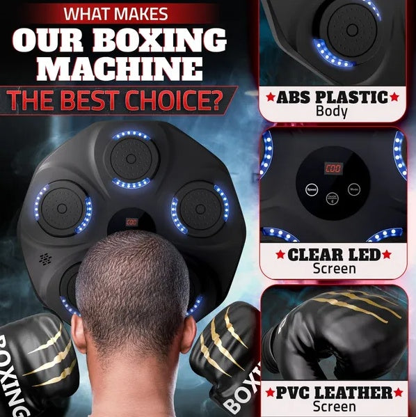Music Boxing Machine For Adults Durable Wall Mounted Bluetooth Music Punching Machine With 9