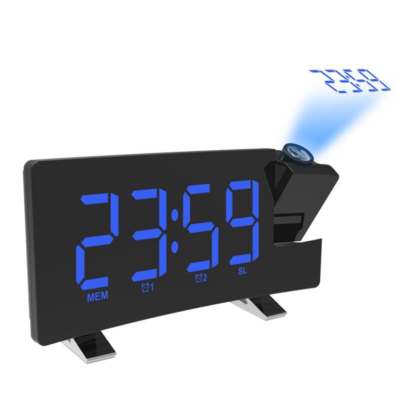 Radio projection alarm clock Large screen LED display electronic clock