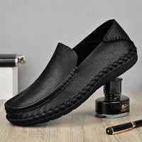 Business casual leather shoes hollow men's shoes large size set of toes first layer of cowhide leather shoes non-slip soft Leather shoes