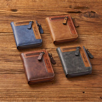 Men's Multi-functional Short Zipper Wallet