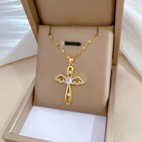 Shiny Luxury Zircon Cross Pendant Necklace