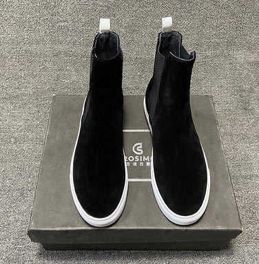 Common Boots Men's British Round Head Boot Men's Leather Short Boots Martin Boots Men's Plus Velvet