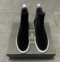 Common Boots Men's British Round Head Boot Men's Leather Short Boots Martin Boots Men's Plus Velvet