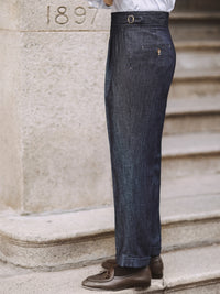 High Waist Men's Casual Pants Very Business Denim