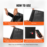 VEVOR Faraday Bag, 4 Pack Faraday Pouch Set For Laptop 16.9x15 , Tablet 13x10.2 , Phone 7.9x4.7 Radio 10.6x7.9 , Fireproof Signal Blocking Holder Faraday Pouch For Anti-Theft Anti-Hacking