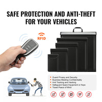 VEVOR Faraday Bag, 4 Pack Faraday Pouch Set For Laptop 16.9x15 , Tablet 13x10.2 , Phone 7.9x4.7 Radio 10.6x7.9 , Fireproof Signal Blocking Holder Faraday Pouch For Anti-Theft Anti-Hacking