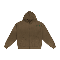 Hand-Frayed Sunfaded Zip-Up Hoodie