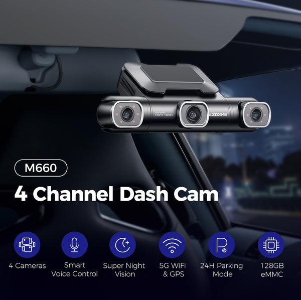 Four-lens Driving Recorder HD Wide-angle WIF Interconnected Driving Parking Surveillance