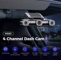 Four-lens Driving Recorder HD Wide-angle WIF Interconnected Driving Parking Surveillance