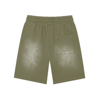 Rectangle Patch Monkey Washed Shorts - 360 GSM