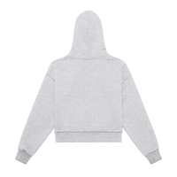 Fleeced Zip-Up Cropped Hoodie