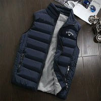 Men's Casual Vest Solid Color Stand Up Collar Vest Warm Jacket