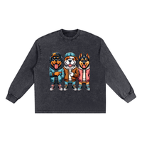 Snow Washed Oversize Long Sleeve T-shirt