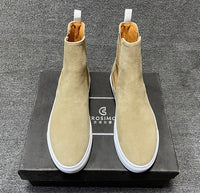 Common Boots Men's British Round Head Boot Men's Leather Short Boots Martin Boots Men's Plus Velvet