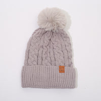 Fleece-lined Thickened Knitting Warm Men's And Women's Wool Hats With Fur Ball