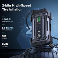3000A Portable Car Emergency Starter Power Supply With Inflator Function 150PSI Digital Tire Inflator 12V Car Battery Charger With LED Lighting LCD Display