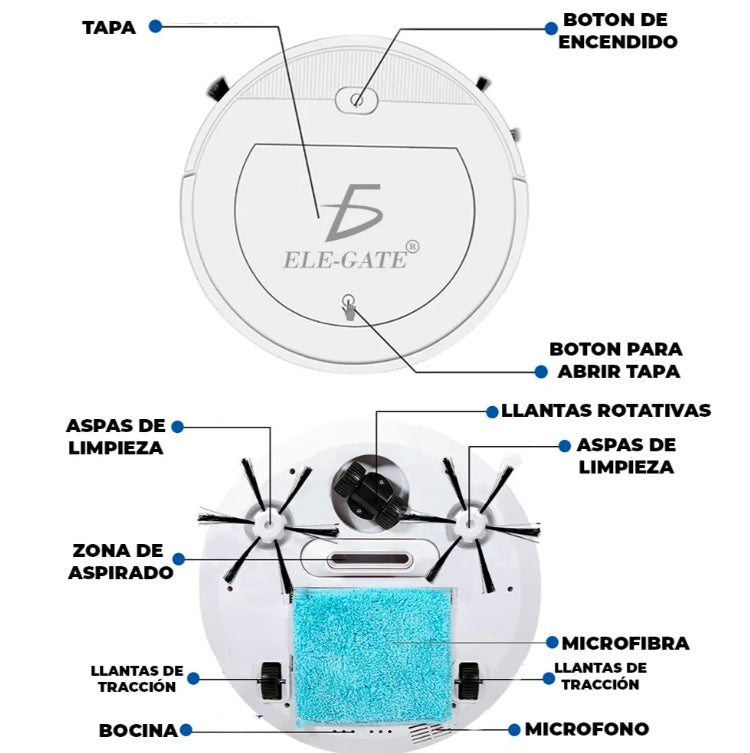 White Rechargeable Smart Sweeping Robot Vacuum Cleaner