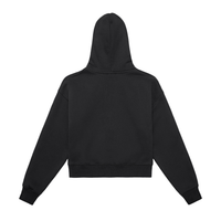 Fleeced Zip-Up Cropped Hoodie