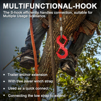Multi Functional High-quality S-shaped Trailer Tow Hook, Heavy-duty G80 Alloy Steel, Towing Hook Load Capacity Of 33000 Pounds, Suitable For Off-road Rescue, Trucks, Trailers, SUVs And Other Vehicles,