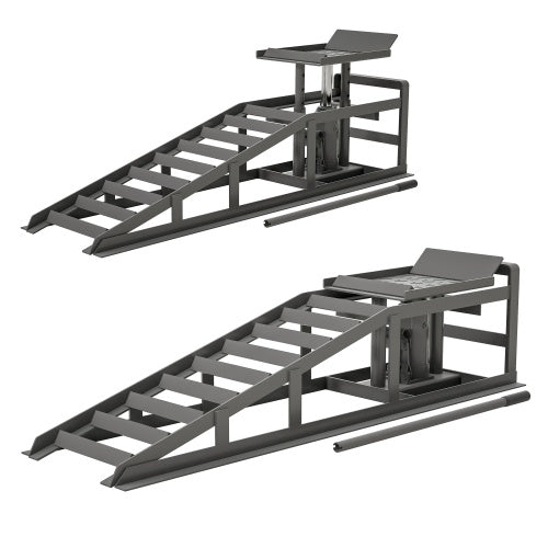 2 Pack Hydraulic Car Ramps 5T 11000lbs Low Profile Car Lift Service Ramps Truck Trailer Garage,Height Hydraulic Vehicle Ramps