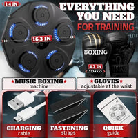Music Boxing Machine For Adults Durable Wall Mounted Bluetooth Music Punching Machine With 9