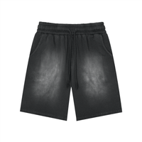 Rectangle Patch Monkey Washed Shorts - 360 GSM
