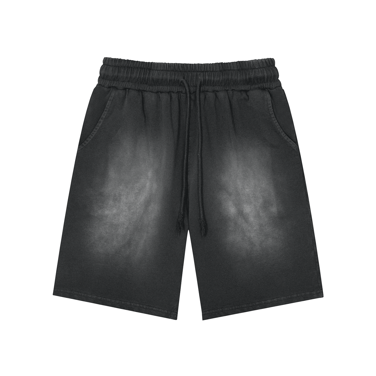 Rectangle Patch Monkey Washed Shorts - 360 GSM