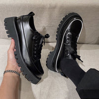 Small Heavy Bottomed Shoes Men Casual Leather Platform Shoes