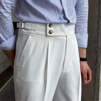 Men's Drape High Waist Straight Leg Pants Casual
