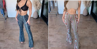High Elastic Tight Pants Slim Sexy Print Trousers Womens Clothing