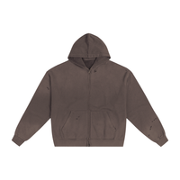 Hand-Frayed Sunfaded Zip Hoodie