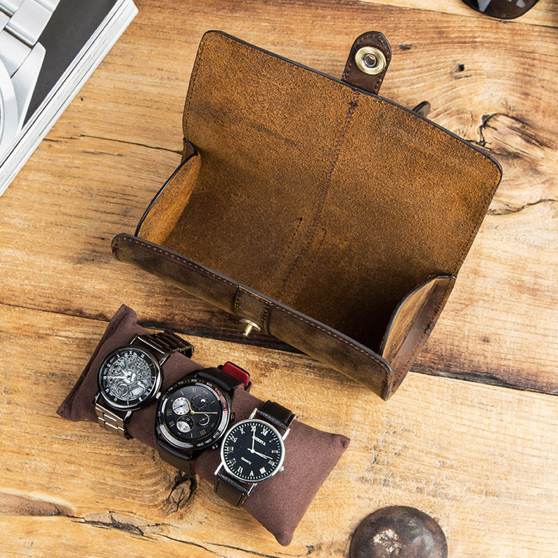 Retro leather watch boxes