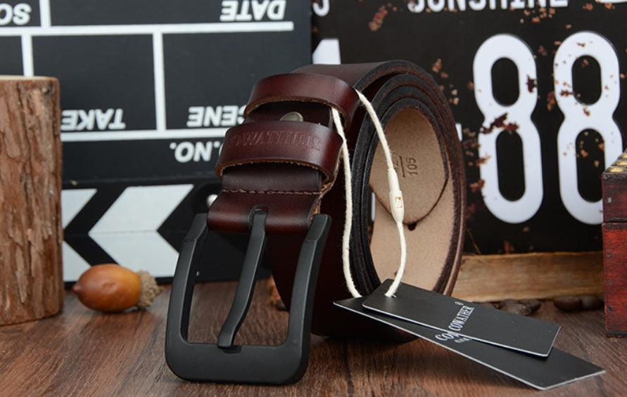 Male pin buckle belt