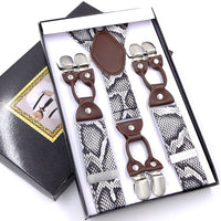 Men's Six Clip Suspenders Jacquard Suspenders
