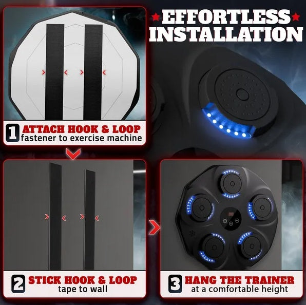 Music Boxing Machine For Adults Durable Wall Mounted Bluetooth Music Punching Machine With 9