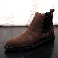 Short Cowboy Boots And Velvet Warm Men's Shoes